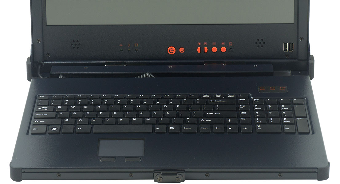 Rugged portable computer MPC-1730 chassis construction is of aluminum alloy