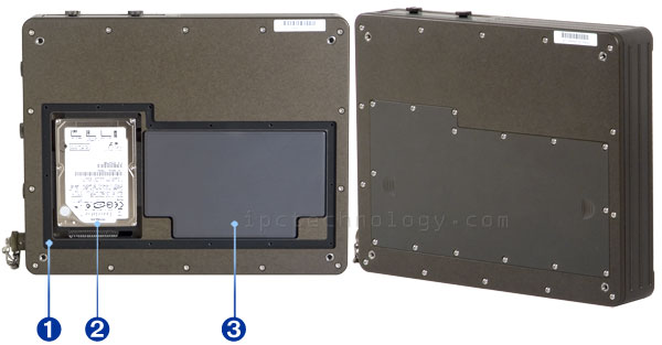 Rugged tablet computer back side view