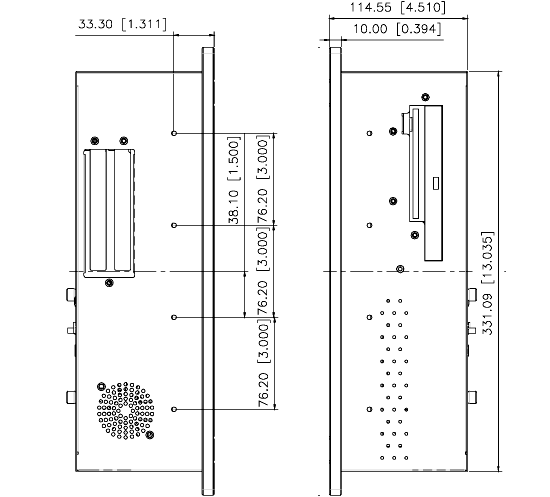 open frame panel PC PPC-100 drawings