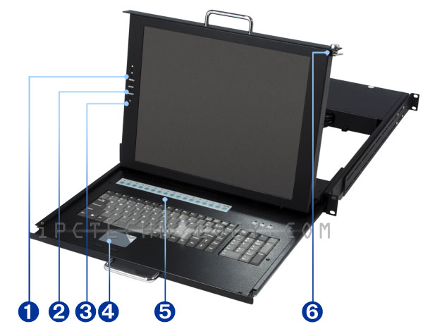 keyboard video mouse switch DMK590 with LCD monitor keyboard drawer