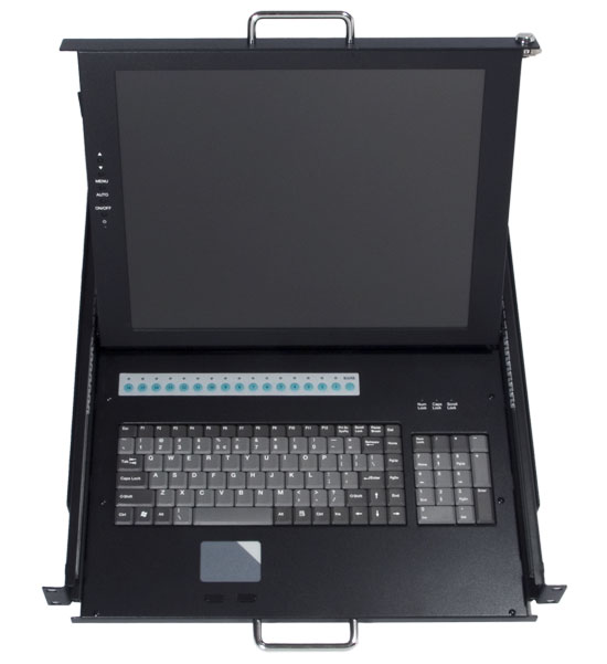 kvm switch DMK590 with LCD monitor keyboard drawer