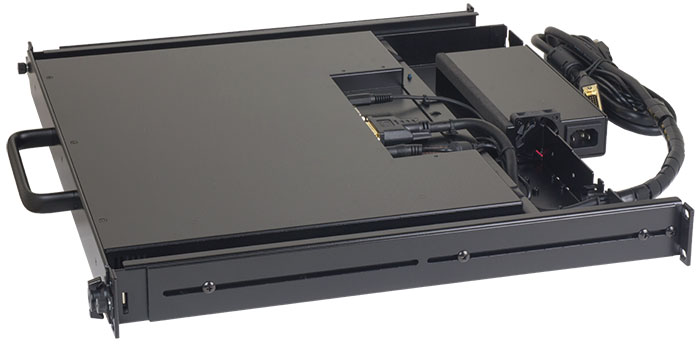 LCD monitor keyboard drawer, DKM-SXG17U and DKM-SXG17P rackmount KVM consoles.